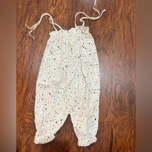 Rylee + cru linen jumper / romper with tie shoulders